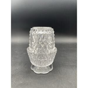 Vintage Indiana Glass Clear Diamond Point Fairy Lamp